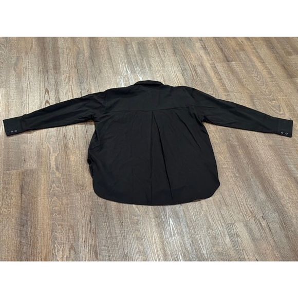Better Unsaid Women's Top Size Medium Black Casual Button Up Shirt Long Sleeve - Picture 2 of 9